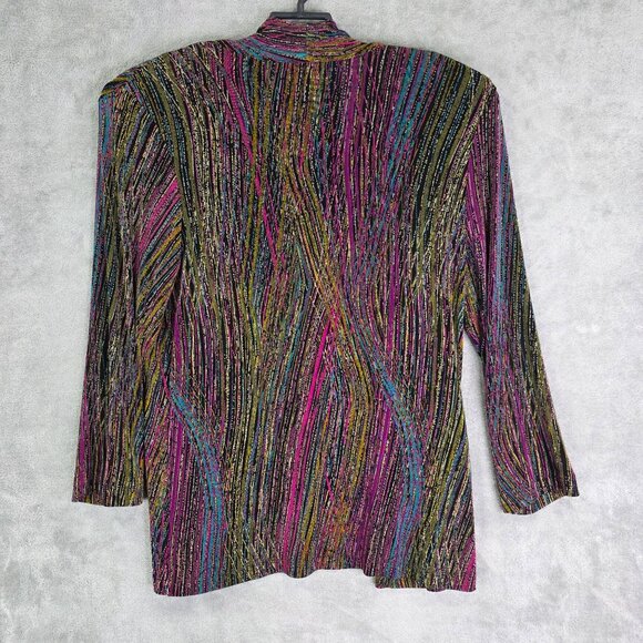 Womens 2 Pc Mark Singer Softwear Multicolor Open Front Blazer & Tank Top Size XL - Picture 6 of 13